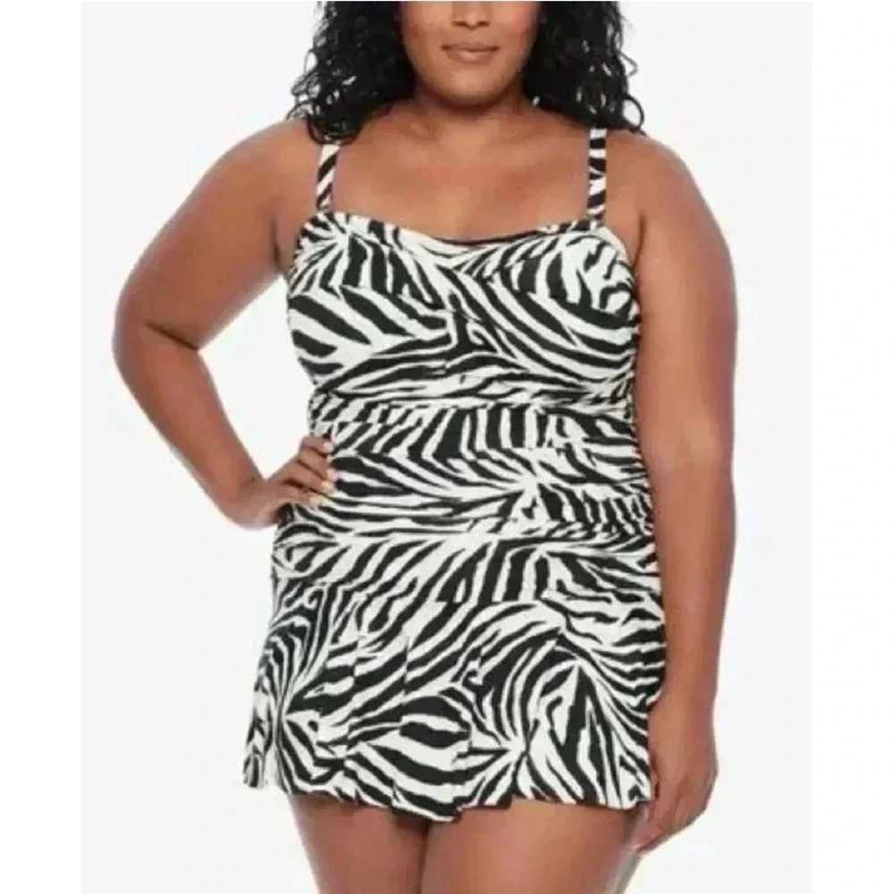 Ralph Lauren Tummy Control Animal Print One Piece Size 16W
